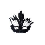Maska  z piór biało-czarna ptak - maska[3].jpg
